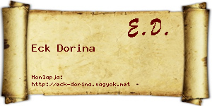 Eck Dorina névjegykártya